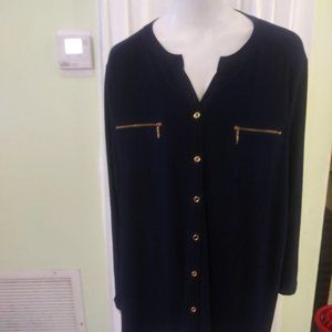 SUSAN GROVER STYLE WOMEN'S NAVY BLUE VNECK SIZE 3X